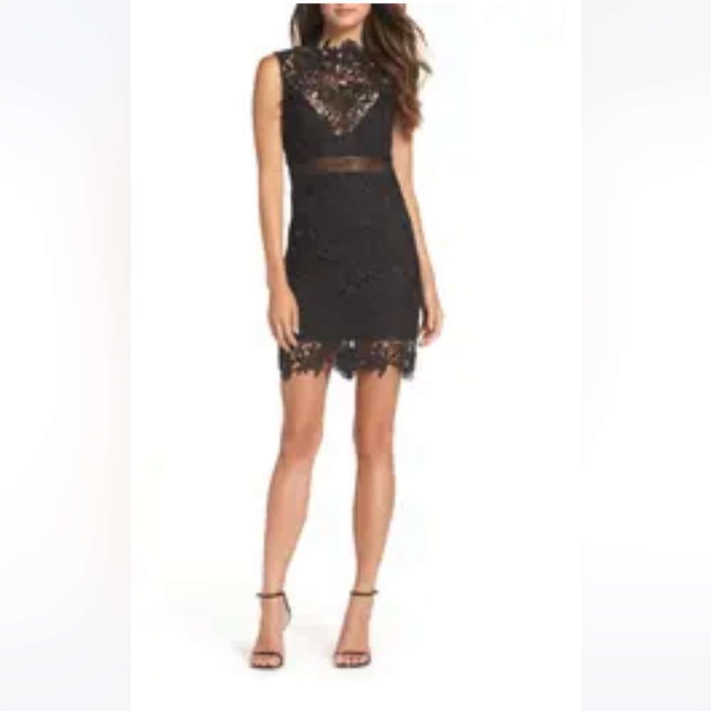 Bardot Paris Lace Bodycon Dress - Black/Size US 8